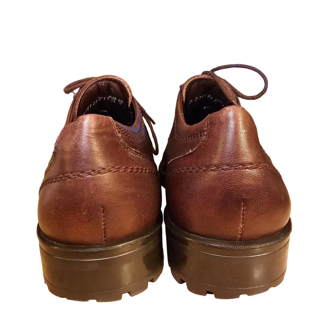 Mephisto Brown Leather Oxford Dress Shoes Men US 9 EUR 8.5 Air‎ Jet Comfort